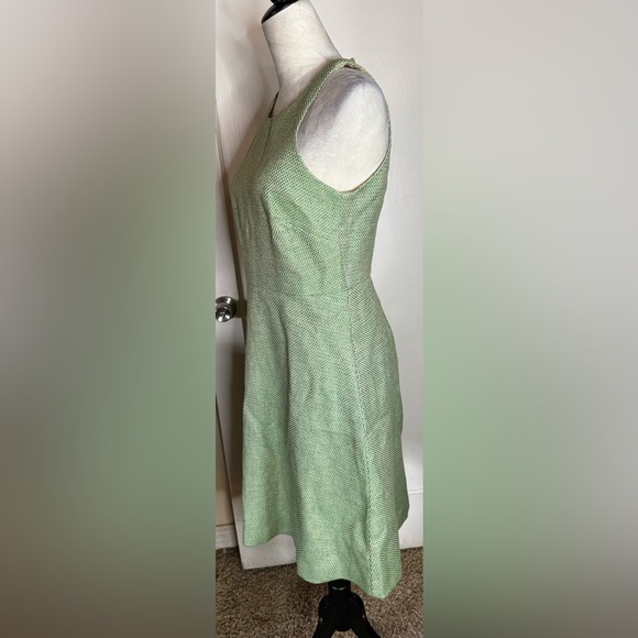 J.Crew Green Gingham Skater Cocktail Dress Racerback Sleeveless Circle Skirt - Picture 2 of 10